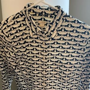 J Crew Horse Print long sleeve button up shirt S